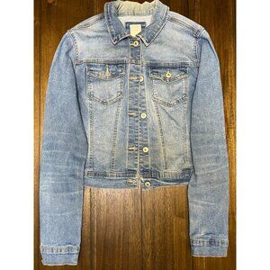 Vintage Wax Jeans Girl's Stylish Denim Jacket‎ Size Large Washed Blue